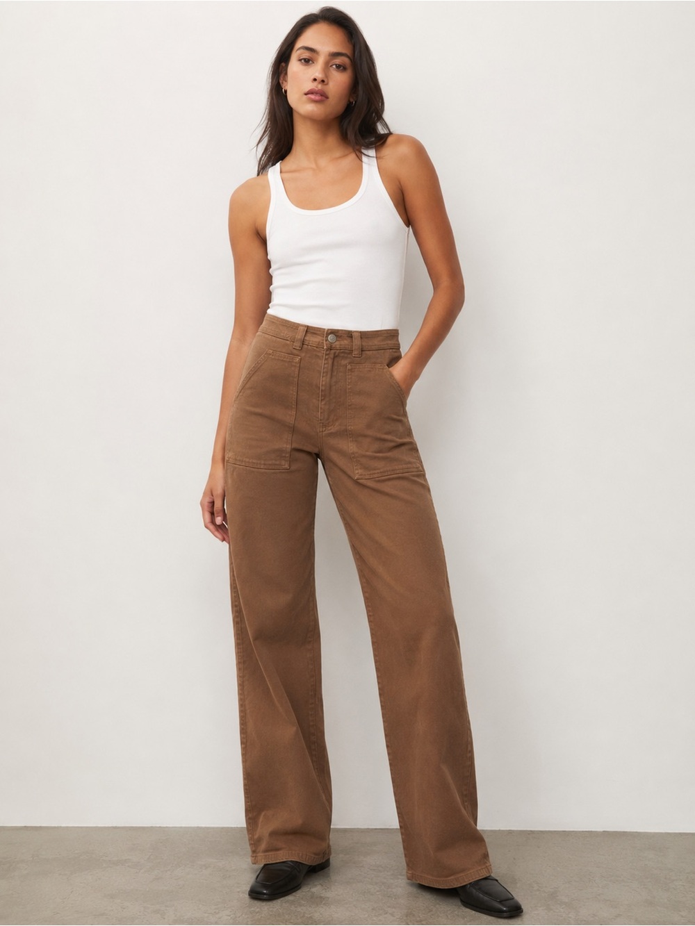Wilfred Brown Straight-Leg Utility Pants